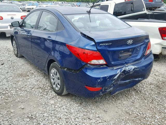 KMHCT4AE0HU173832 - 2017 HYUNDAI ACCENT SE BLUE photo 3