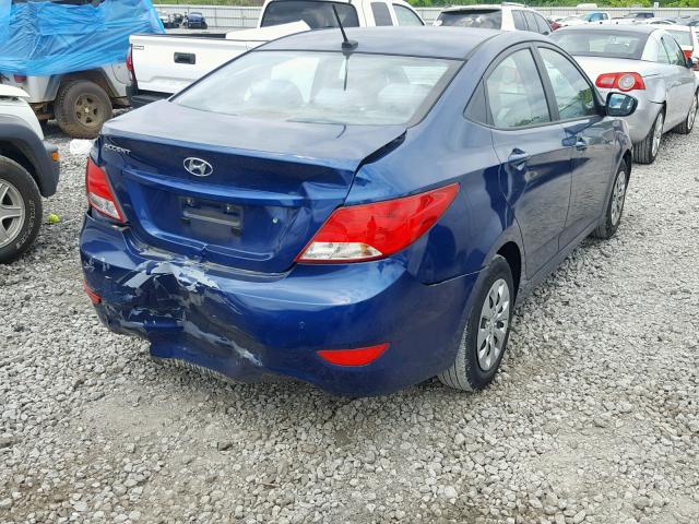 KMHCT4AE0HU173832 - 2017 HYUNDAI ACCENT SE BLUE photo 4