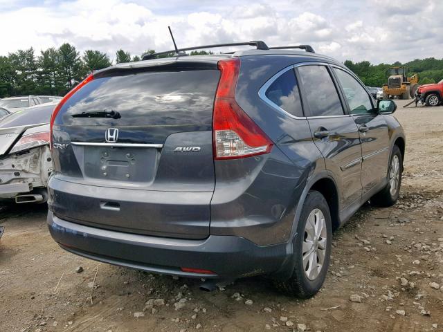 2HKRM4H76DH672318 - 2013 HONDA CR-V EXL GRAY photo 4