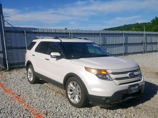 1FM5K7F86EGA13223 - 2014 FORD EXPLORER L WHITE photo 1