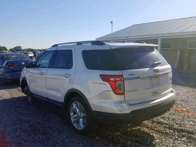 1FM5K7F86EGA13223 - 2014 FORD EXPLORER L WHITE photo 3