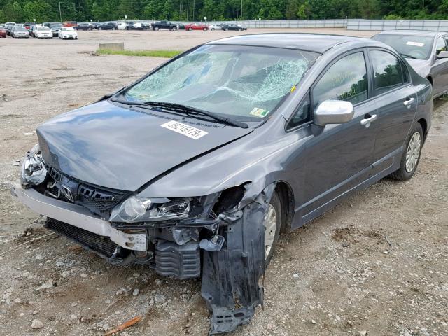 2HGFA1F33AH510095 - 2010 HONDA CIVIC VP GRAY photo 2