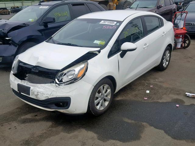 KNADN4A35D6200276 - 2013 KIA RIO EX WHITE photo 2