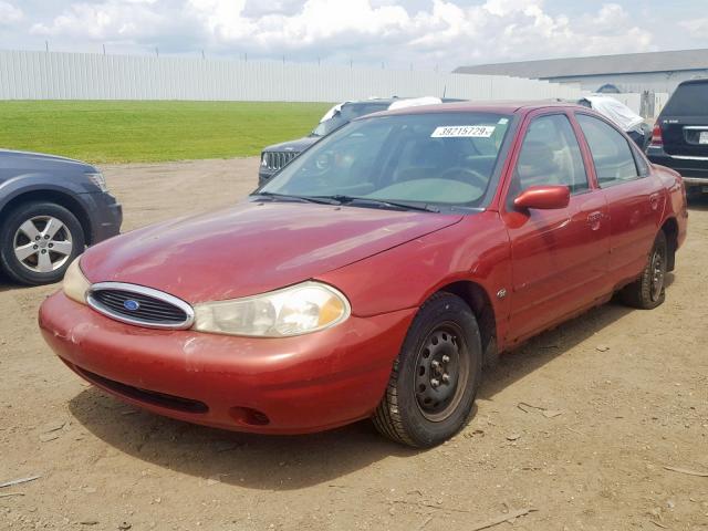 1FAFP6639WK233470 - 1998 FORD CONTOUR LX RED photo 2