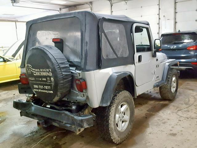 1J4FA39S73P322900 - 2003 JEEP WRANGLER C SILVER photo 4