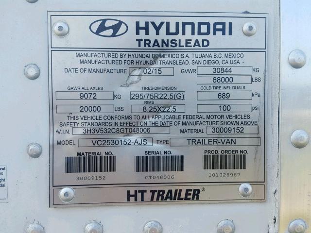 3H3V532C8GT048006 - 2016 HYUNDAI DRYVAN WHITE photo 10