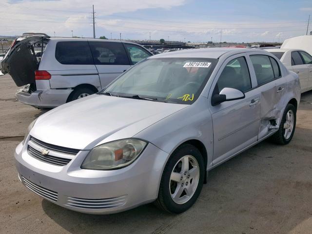 1G1AT58H897295963 - 2009 CHEVROLET COBALT LT SILVER photo 2