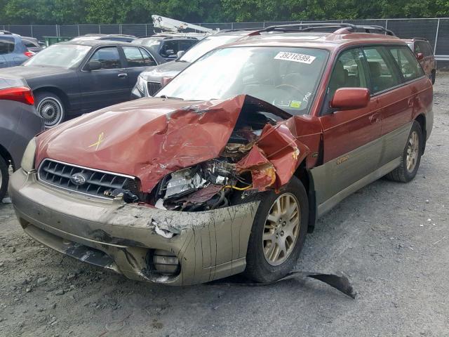 4S3BH806637661161 - 2003 SUBARU LEGACY OUT RED photo 2