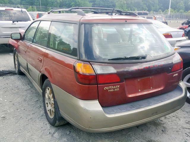 4S3BH806637661161 - 2003 SUBARU LEGACY OUT RED photo 3