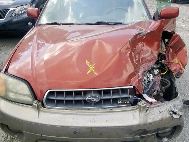 4S3BH806637661161 - 2003 SUBARU LEGACY OUT RED photo 7