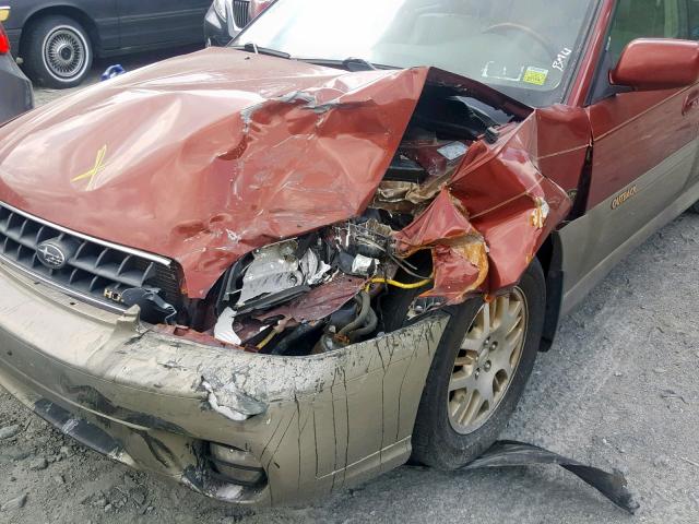 4S3BH806637661161 - 2003 SUBARU LEGACY OUT RED photo 9