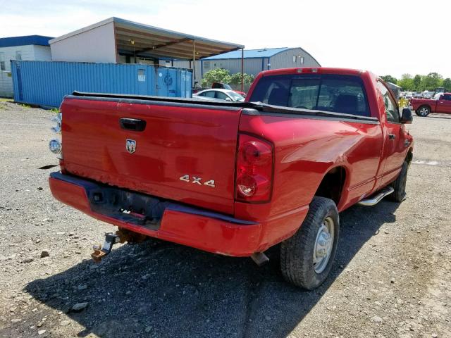 3D7KS26DX7G753376 - 2007 DODGE RAM 2500 S RED photo 4