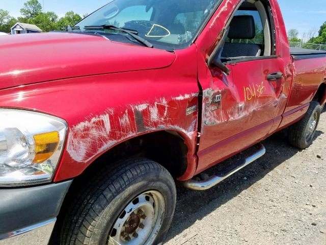 3D7KS26DX7G753376 - 2007 DODGE RAM 2500 S RED photo 9