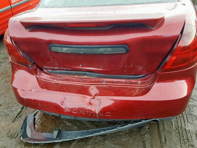 2G2WP552671179063 - 2007 PONTIAC GRAND PRIX MAROON photo 9