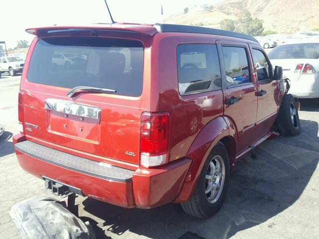 1D8GT58637W621835 - 2007 DODGE NITRO R/T RED photo 4