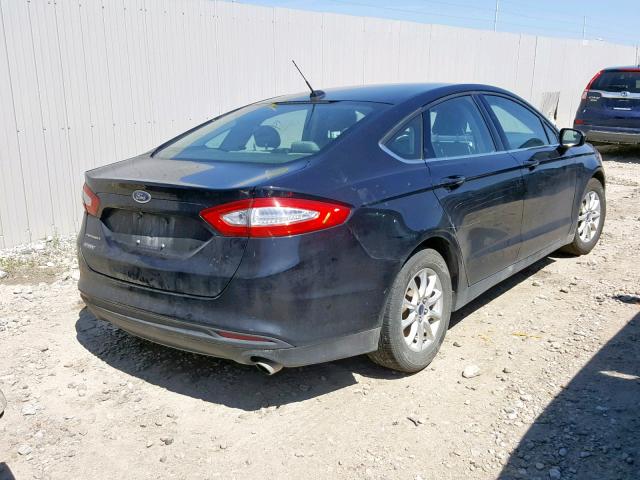 3FA6P0G73FR263879 - 2015 FORD FUSION S BLUE photo 4