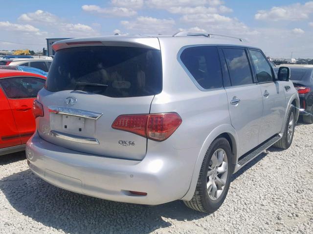 JN8AZ2NF1B9501372 - 2011 INFINITI QX56 SILVER photo 4