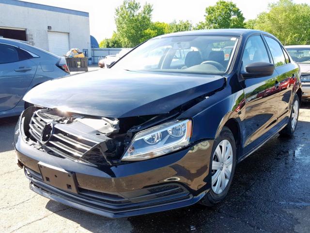 3VW2K7AJ2FM414113 - 2015 VOLKSWAGEN JETTA BASE BLACK photo 2