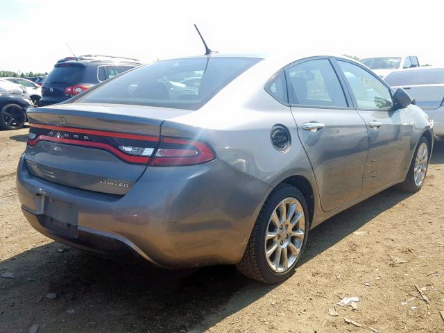 1C3CDFCAXDD142772 - 2013 DODGE DART LIMIT GRAY photo 4