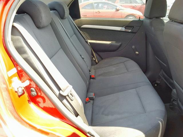 KL1TD5DE9AB130621 - 2010 CHEVROLET AVEO LS RED photo 6