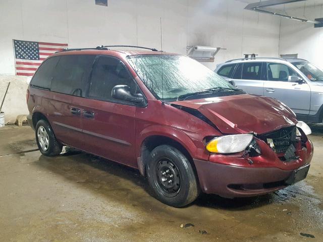 1B4GP25R62B704267 - 2002 DODGE CARAVAN SE BURGUNDY photo 1