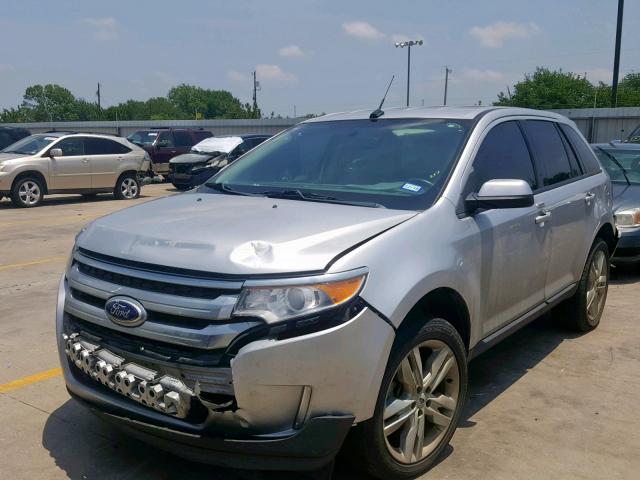 2FMDK3JC3EBB38266 - 2014 FORD EDGE SEL SILVER photo 2