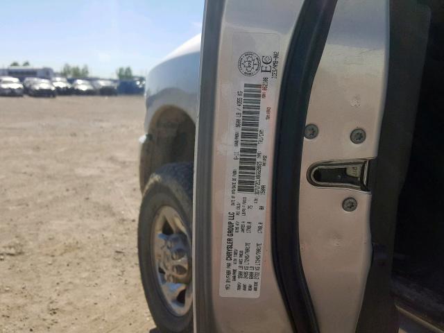 3D7UT2CLXBG628825 - 2011 DODGE RAM 2500 SILVER photo 10