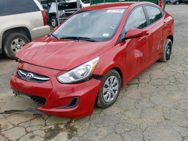 KMHCT4AE5GU031975 - 2016 HYUNDAI ACCENT SE RED photo 2