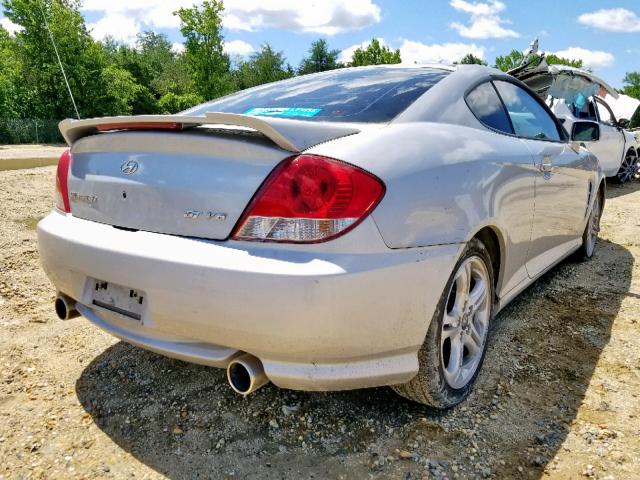 KMHHN65F76U206126 - 2006 HYUNDAI TIBURON GT SILVER photo 4