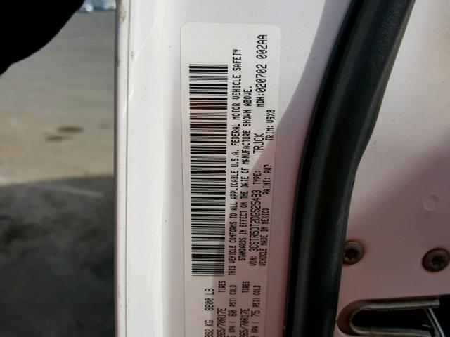 3C6TR5DT2DG525493 - 2013 RAM 2500 SLT WHITE photo 10