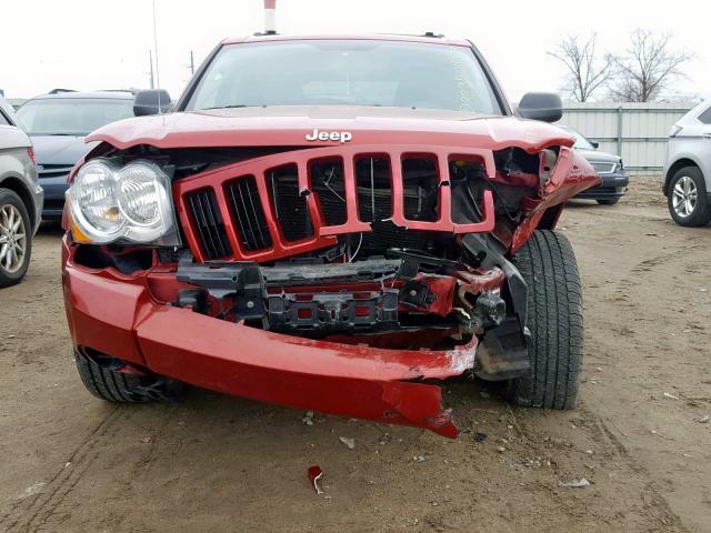 1J4PR4GK9AC120439 - 2010 JEEP GRAND CHER RED photo 9