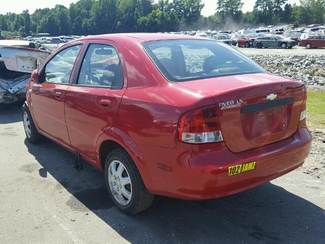 KL1TD56696B551770 - 2006 CHEVROLET AVEO BASE Қызыл фото 3
