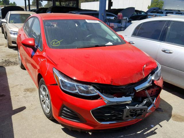 1G1BJ5SM8K7106119 - 2019 CHEVROLET CRUZE RED photo 1