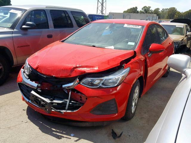 1G1BJ5SM8K7106119 - 2019 CHEVROLET CRUZE RED photo 2