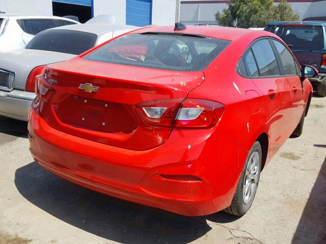 1G1BJ5SM8K7106119 - 2019 CHEVROLET CRUZE RED photo 4