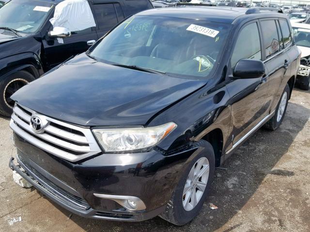 5TDZK3EH8DS096187 - 2013 TOYOTA HIGHLANDER BLACK photo 2