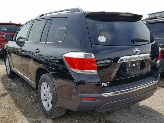 5TDZK3EH8DS096187 - 2013 TOYOTA HIGHLANDER BLACK photo 3