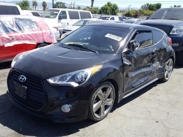 KMHTC6AE1DU179306 - 2013 HYUNDAI VELOSTER T BLACK photo 2