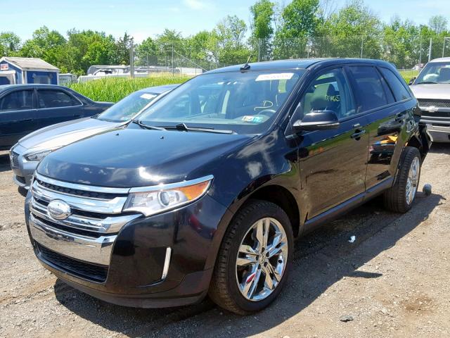 2FMDK4JC4CBA25431 - 2012 FORD EDGE SEL BLACK photo 2