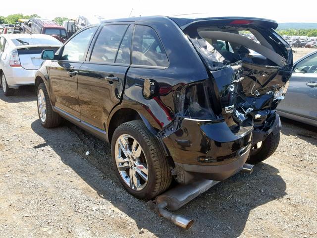 2FMDK4JC4CBA25431 - 2012 FORD EDGE SEL BLACK photo 3