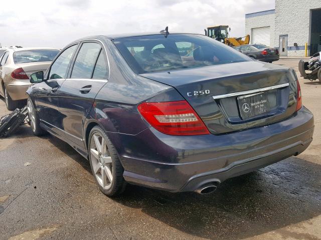 WDDGF4HB2DA872714 - 2013 MERCEDES-BENZ C 250 BLACK photo 3