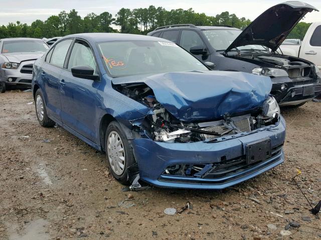 3VW2K7AJ9FM418935 - 2015 VOLKSWAGEN JETTA BASE BLUE photo 1