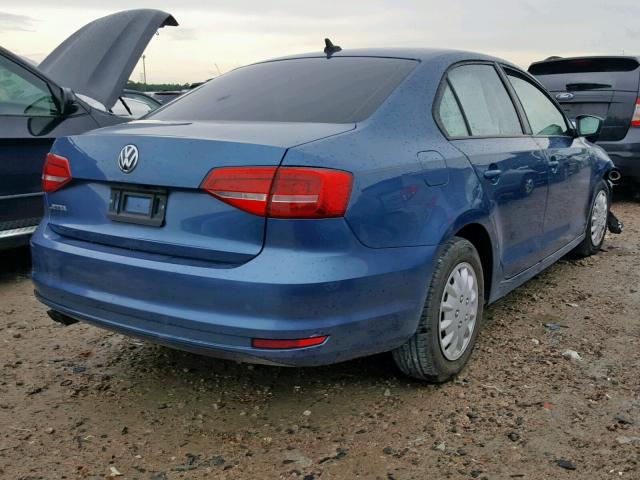 3VW2K7AJ9FM418935 - 2015 VOLKSWAGEN JETTA BASE BLUE photo 4