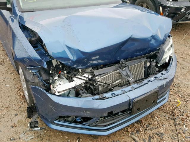 3VW2K7AJ9FM418935 - 2015 VOLKSWAGEN JETTA BASE BLUE photo 9