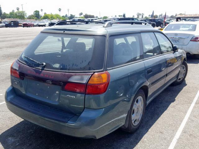 4S3BH635826307265 - 2002 SUBARU LEGACY L GREEN photo 4