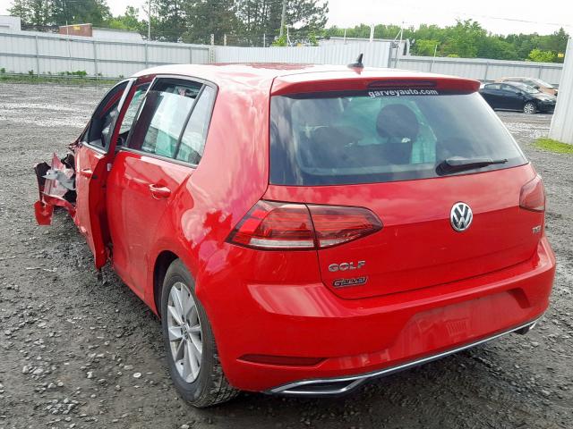 3VWG17AU0JM278124 - 2018 VOLKSWAGEN GOLF S RED photo 3