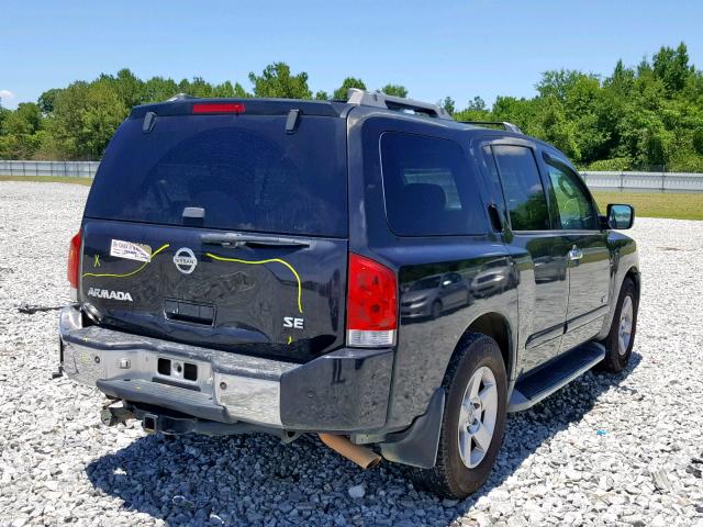 5N1BA08A87N714373 - 2007 NISSAN ARMADA SE BLACK photo 4