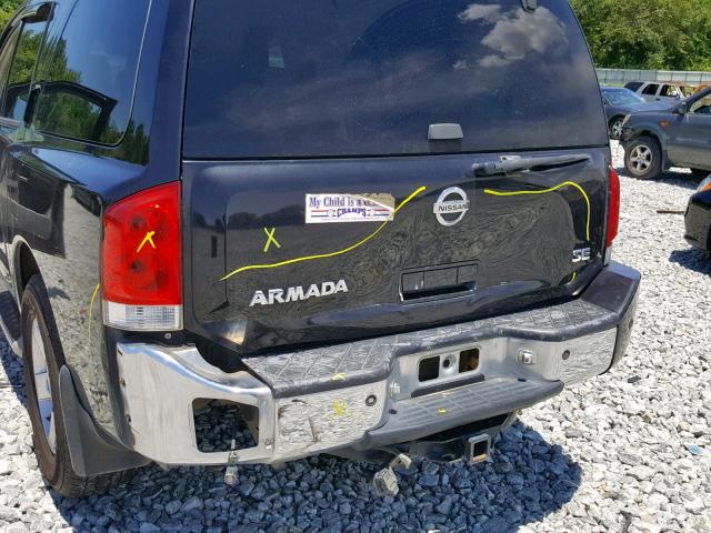 5N1BA08A87N714373 - 2007 NISSAN ARMADA SE BLACK photo 9