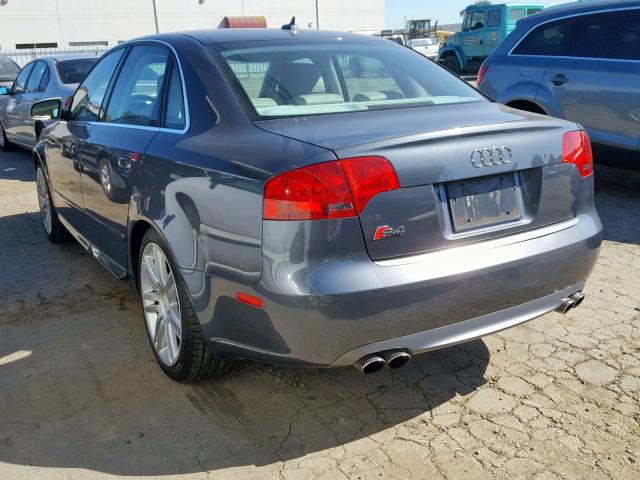 WAUGL98E27A044917 - 2007 AUDI NEW S4 QUA GRAY photo 3