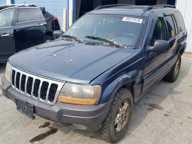 1J4GW48N32C178825 - 2002 JEEP GRAND CHER BLUE photo 2